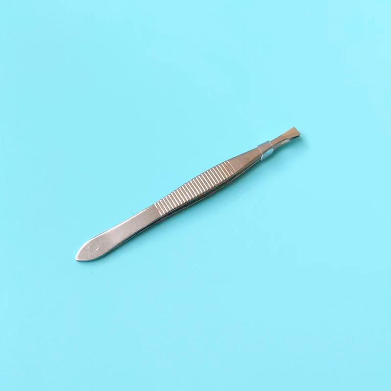 

Пинцет для бровей из нержавеющей стали с плоскими кончиками для удаления волос и наращивания искусственных ресниц