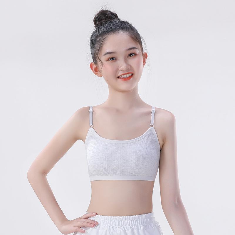 Girls' Adjustable Cotton Bandeau Bra for Middle & High School Students, Ages 12-18