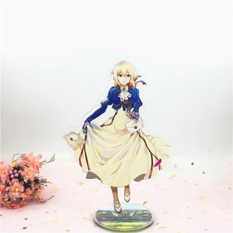 Game Anime Violet Evergarden Acrylic Figure Stand Painted Desk Decor Ornament Gift Model 15cm