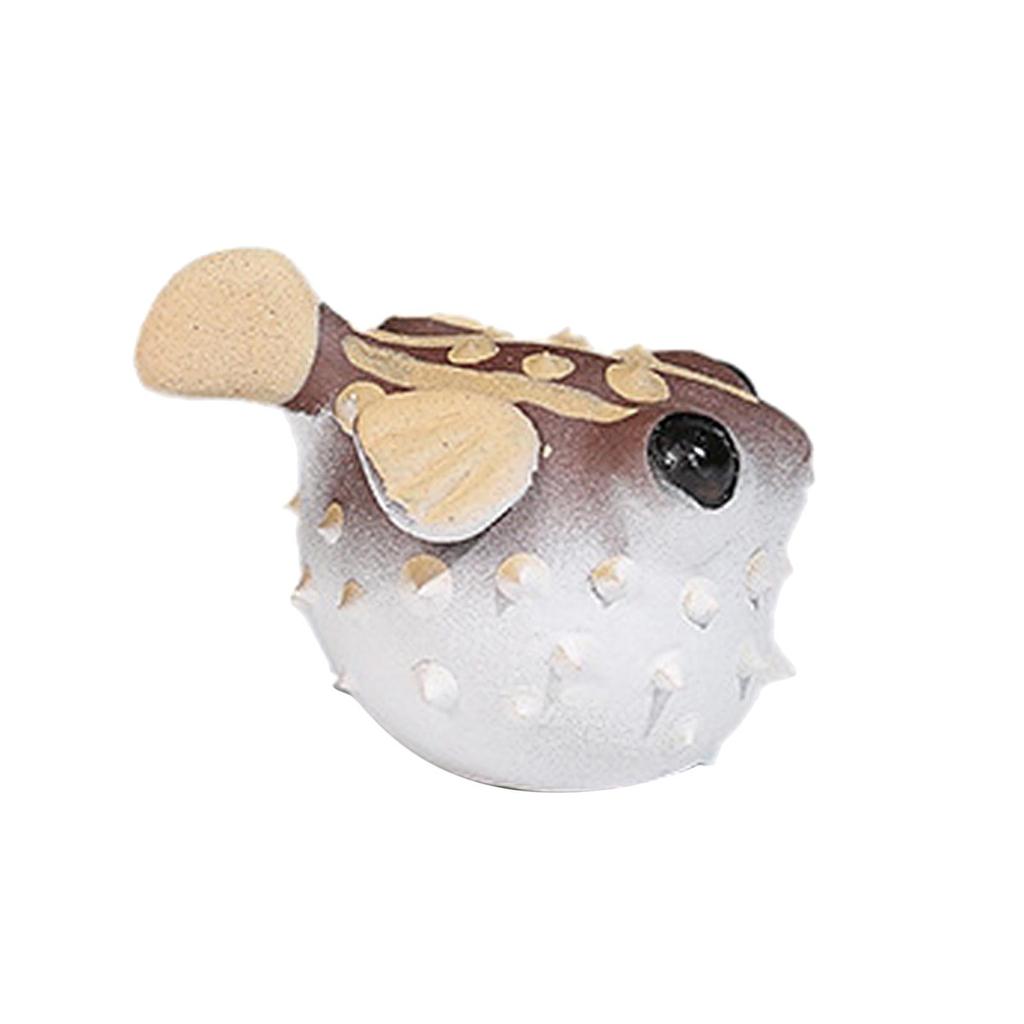 Ozdoba Zwierzak Herbaciany Kolekcja Rzemiosła Fioletowa Glina Dzieło Sztuki Ręcznie Robiona Statuetka Ryby Nadymanej do Gabloty Wystrój Domu Blat Sypialnia