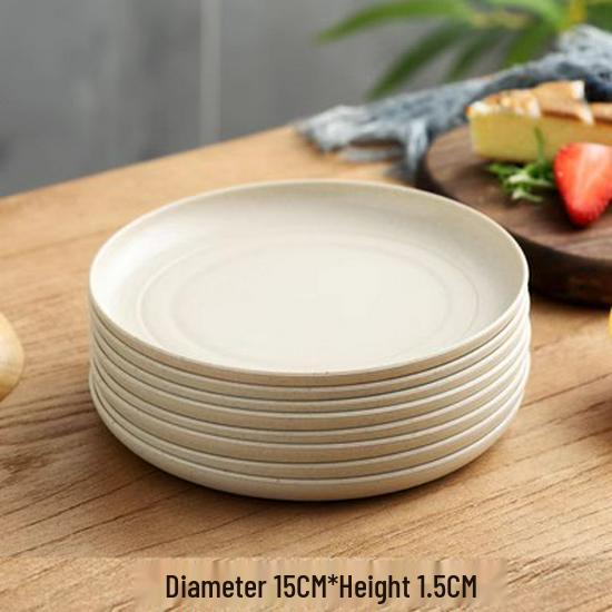 Sada biologicky odbouratelných plastových jídelních talířů odolných vůči vysokým teplotám