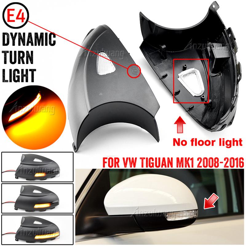 LED Mirror Turn Signal Lights Flowing Water Dynamic Blinker For VW Tiguan MK1 2008 2009 2010 2011 2012 2013 2014 2015 2016