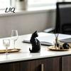 Artistic PLA Cat Statue for Desk 3D Printed Sculpture, Modern Style Matte Statue, Black Contemporary Home Accents Entrance And White Ornament