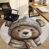 1pc Winter Bear Cute Office Round Area Rug, Indoor Mat Suitable ForOffice, Under Office Chairs Bedroom Living Room Home Decor, Room Deco, D002