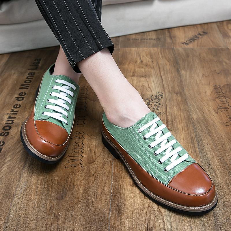 Fashion Oxford Shoes Thick Soles Fashion Color Blocking Casual Lace Up Low Heel Platform Shoes Leather Premium Casual Luxury Brand Shoes