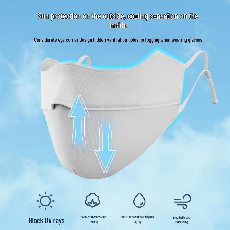 UV Protection Gradient Face Veil: Breathable 3D Eye Corner Shield for Summer Outdoor Use