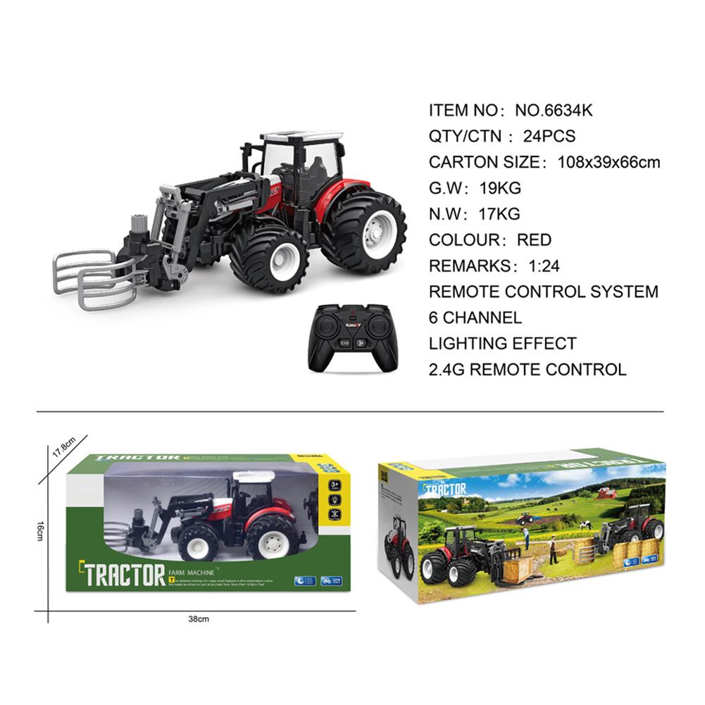 

1:24 Машины с дистанционным управлением для детей, симулятор, электрический фермер, комбайн, модель трактора с огнями, рождественские подарки для мальчиков и девочек D