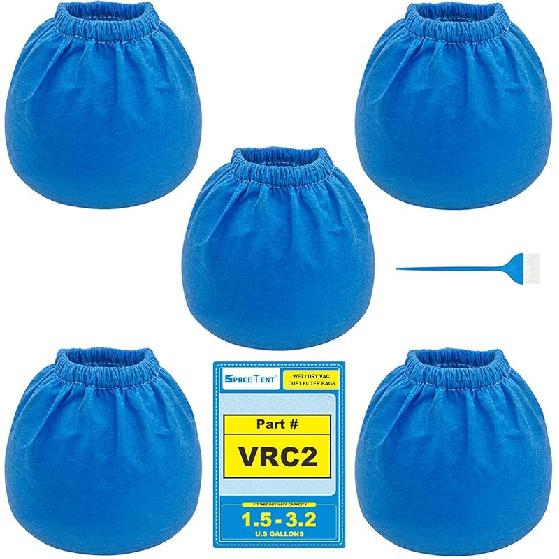 SpaceTent 5 Pack VRC2 Vacuum Filter for Vacmaster 1.5 to 3.2 Gallon and Armor All 2.5 Gallon Wet/Dry Vacuums, part # VRC2, Armor All AA255 5