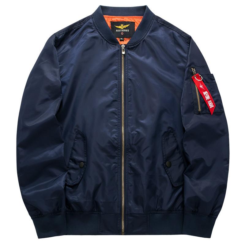 Spring and Autumn Thin Solid Color Fat Large Size Men's Sports and Casual Standing Collar Jacket Men's Baseball Suit