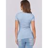 Women European Casual Slim Fit Ribbed Crew Neck Short Sleeve T Shirt