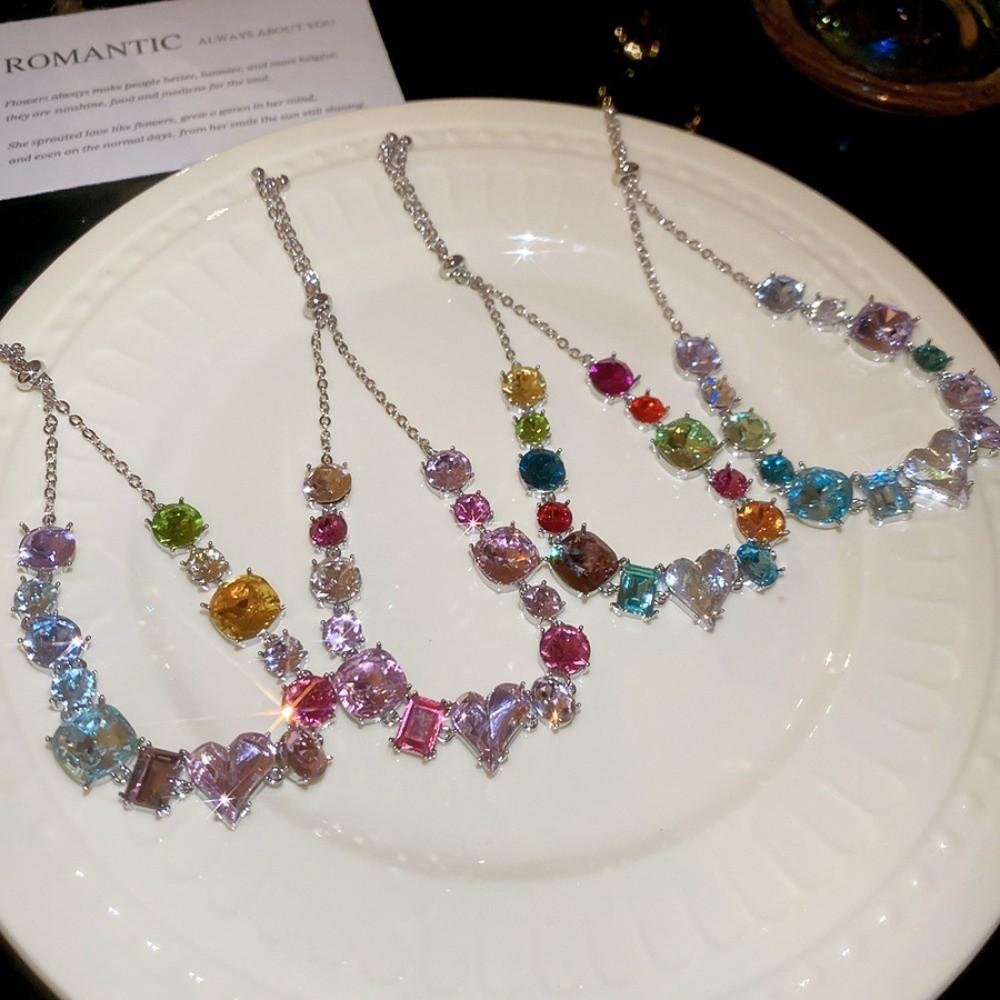 Square Round Zircon Crystal Bracelet Jewelry Accessories Women's Hand Bracelet  Party Dress