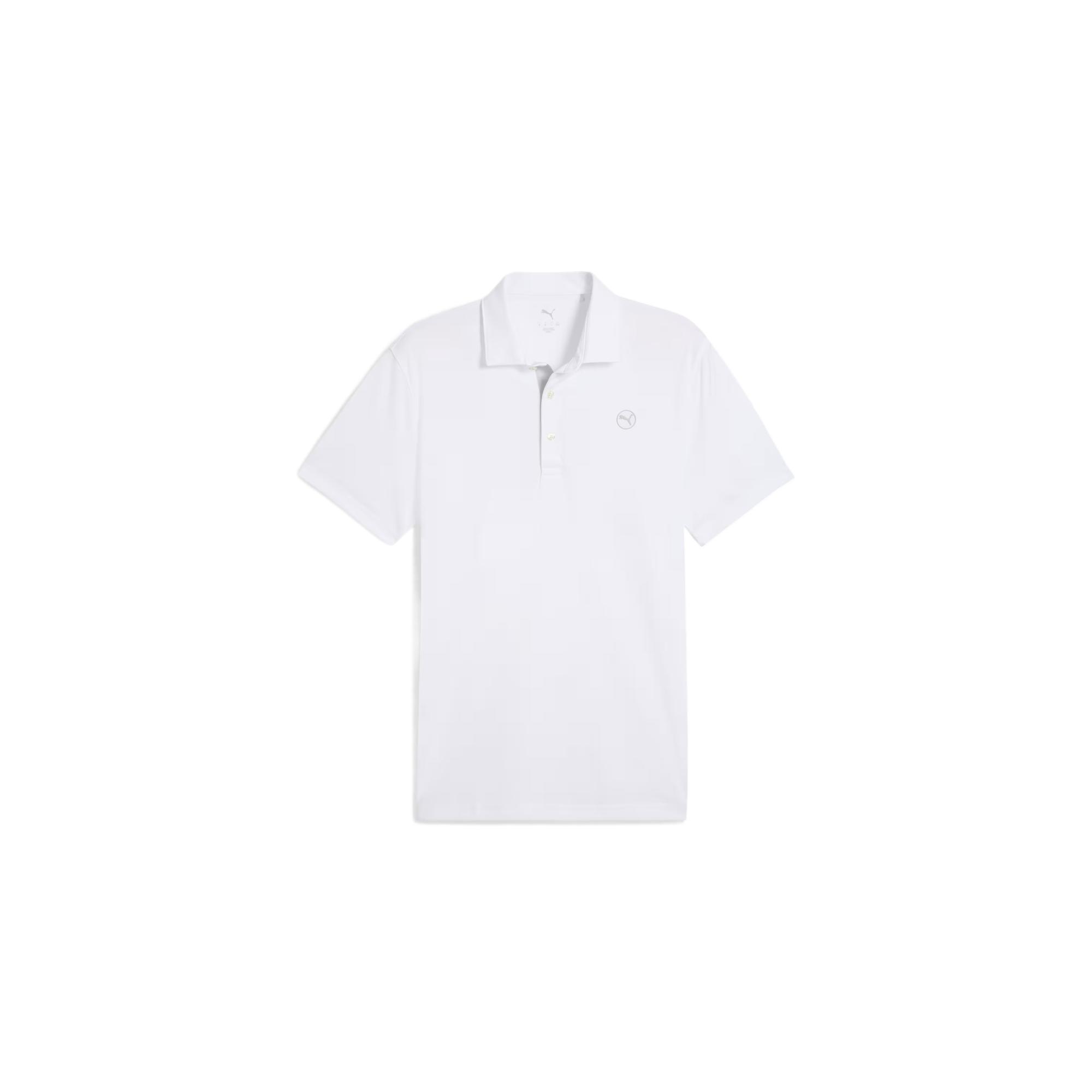 

Puma Однотонная универсальная удобная приятная к коже мягкая футболка-поло с коротким рукавом для мужчин, белая 629949-02 M