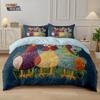 3pcs Cartoon Cute Chicken Print Coreless Down Duvet Cover Set Comfortable Bedroom Bedding Decoration Machine Washable