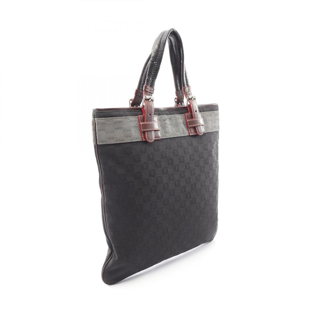Used LOEWE anagram Tote Bag canvas leather Black Brown Used Women