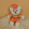 Traffic Police Officer Bear Doll Cute Doll Police Car Keychain Plush Toy Schoolbag Pendant Small Pendant Puppet
