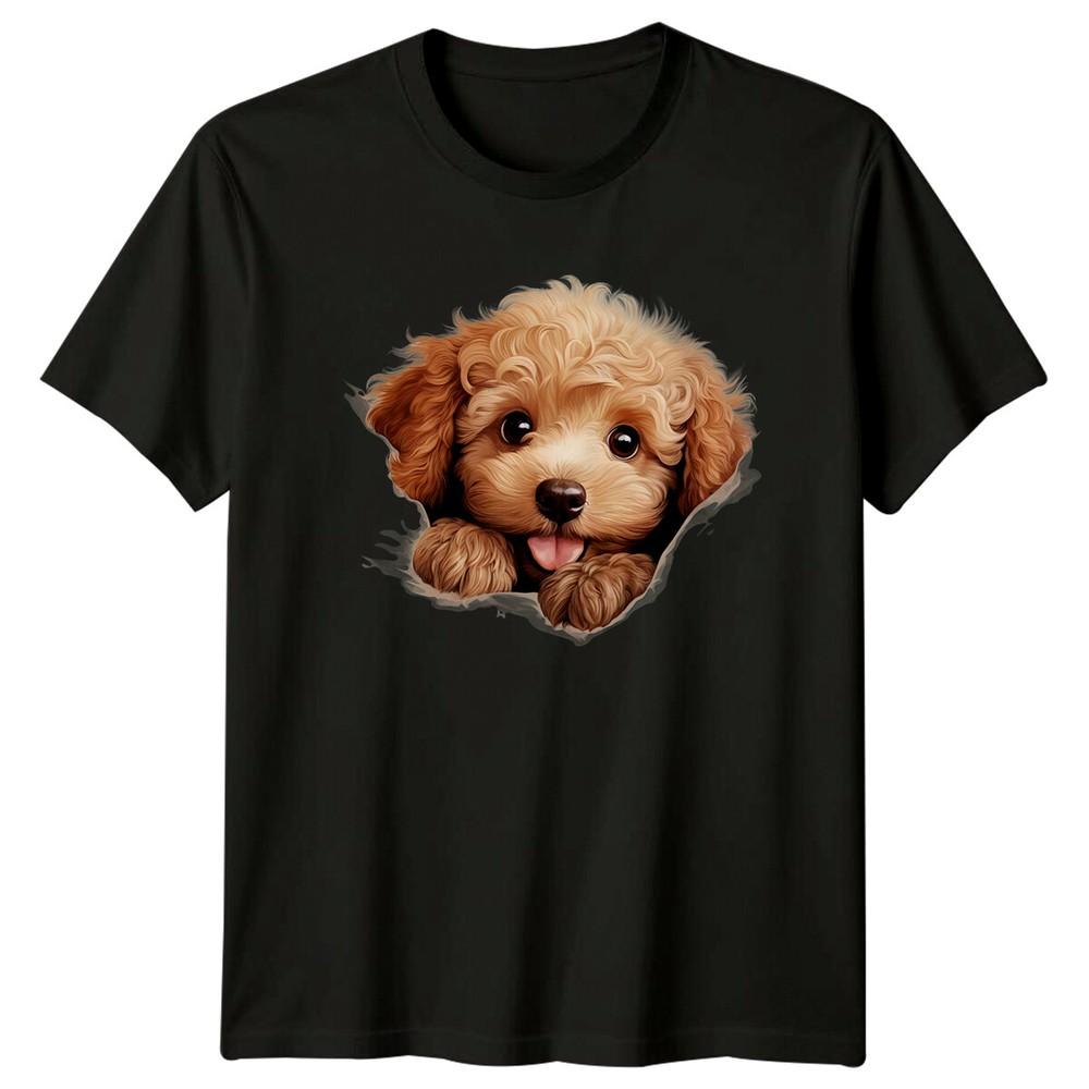 Cute Poodle Puppy Dog Peekaboo Pet Portrait Animal Lover TShirt Unisex T-Shirt