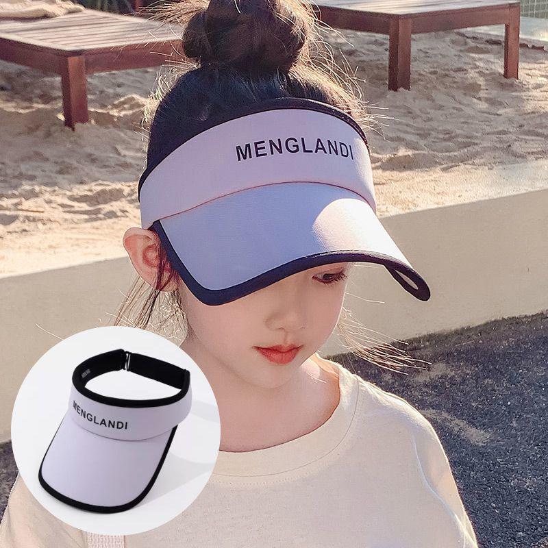 Kids' UV-Protection Ponytail Sun Visor - Boys' and Girls' Fashionable Topless Summer Hat