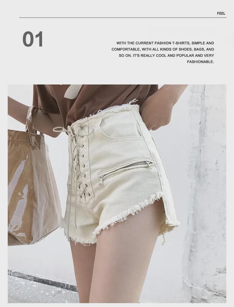 2023 Korean Women's Slim Tassel Denim Shorts - Fashionable Ultra-Short Jeans
