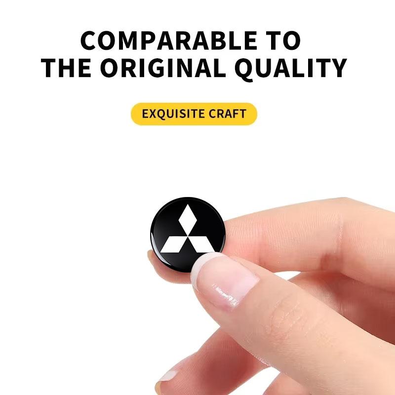 14mm Aliuminio Logotipas Automobilio Raktelio Lipdukas Nuotolinio Pultelio Emblema Ženklelis Mitsubishi ASX Lancer Pajero Outlander L200 Delica Eclipse