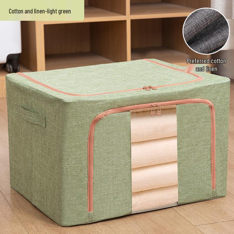 Steel Frame Waterproof Clothes Storage Box - Large Transparent Moisture-Proof Organizer for Quilts