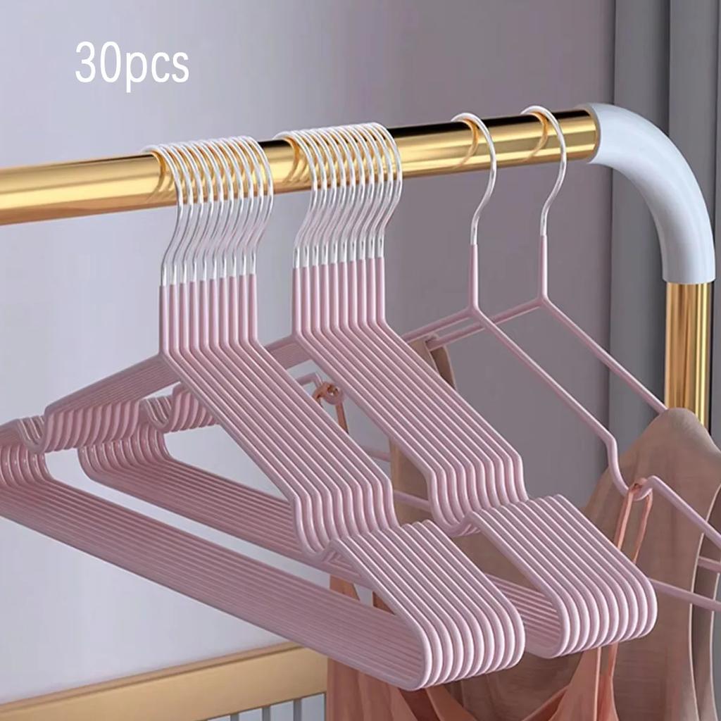 10pcs-Metal Traceless No-slip Clothes Hangers Durable Strong Clothes Racks Household Space Saver for Organization of Bedroom