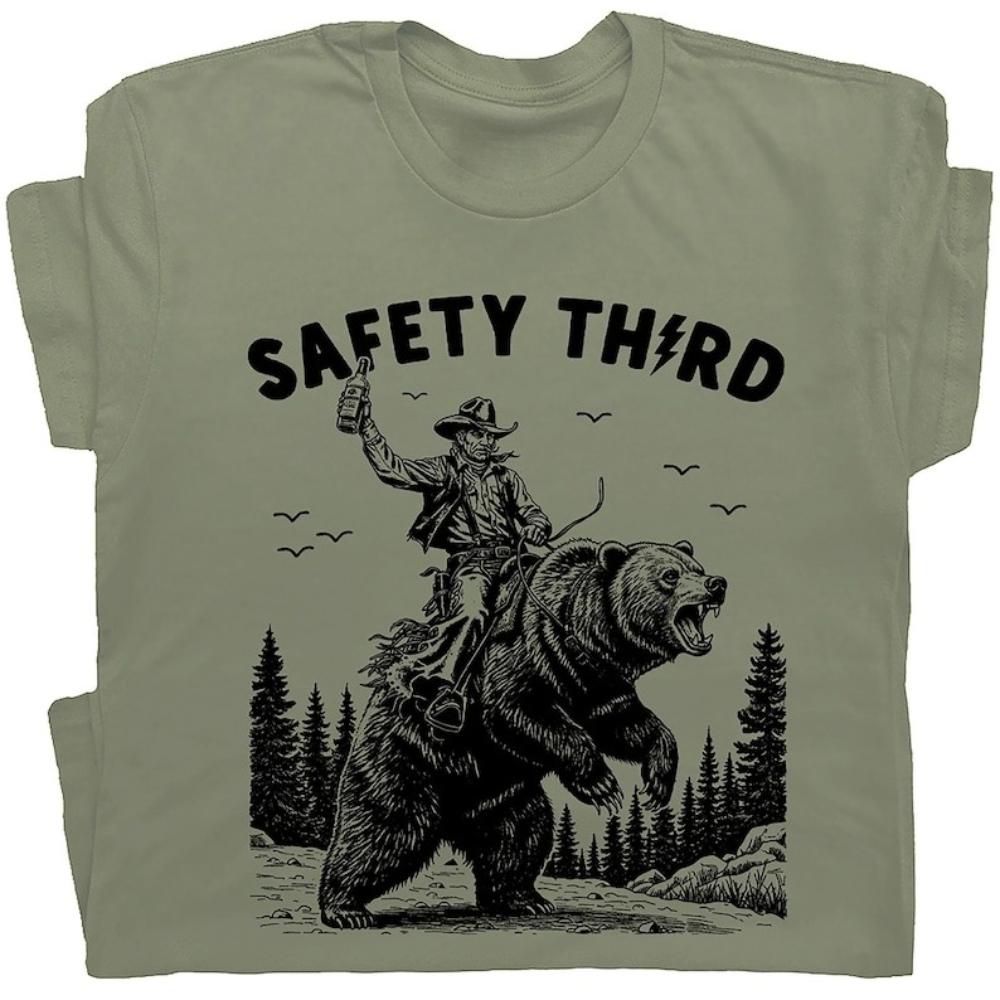 Safety Third Funny T Shirt Nature Crazy Novelty Printed Tshirt Woman Man Vintage Streetwear Casual Cotton Shortsleev Male S