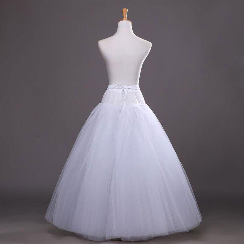 White 4-layers No Hoop Petticoat Wedding Dress Crinoline Bridal Ball Gown Underskirt Ladies Lined Skirt Party Dress Role-playing
