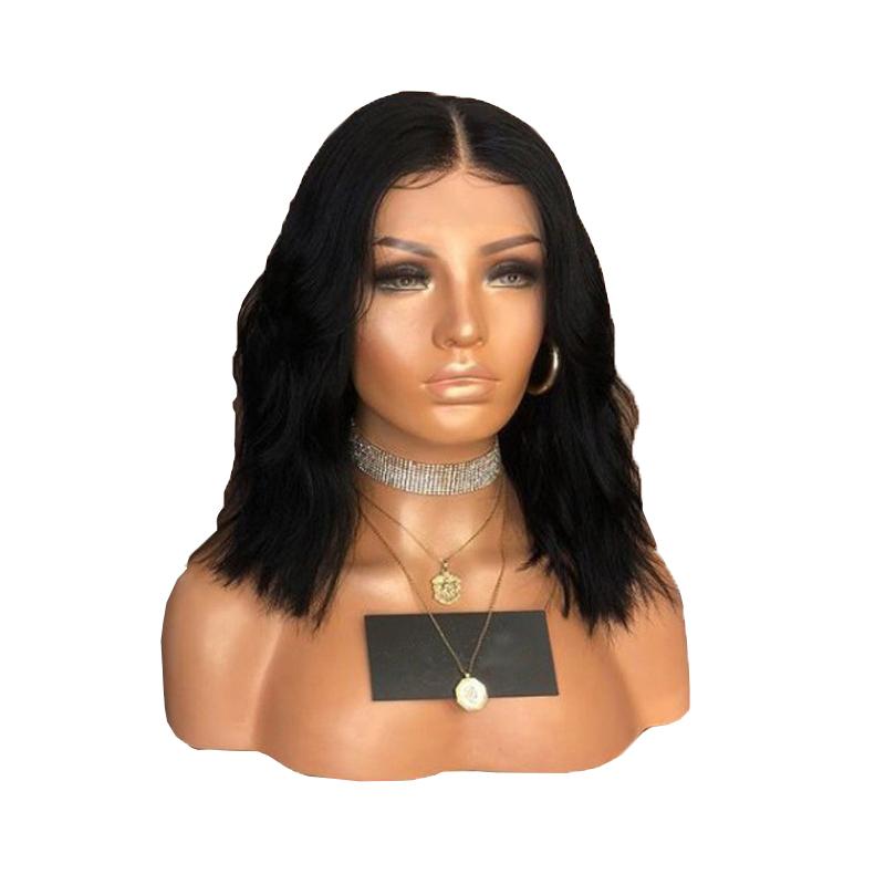 

Womens Length Shoulder Curly Wavy Wigs Ladies Synthetic Hair Black Cosplay Wig 55cm(about 200g)