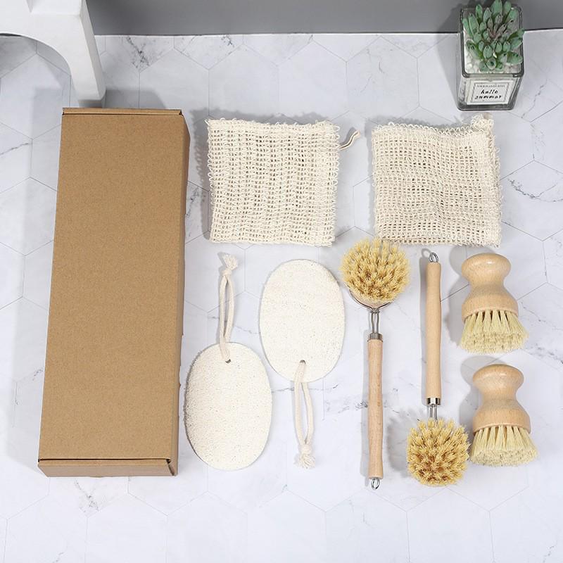Exquisite Beech Wood & Sisal Dishwashing Brush with Short Handle for Kitchen Cleaning