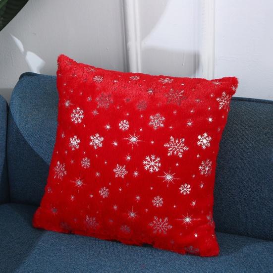 Vánoční pouzdro na polštář Hot ražba na skrytý zip omyvatelný elegantní 43x43cm sněhové vločky flitry Vánoční ozdobný povlak na polštář pro domácí kancelář