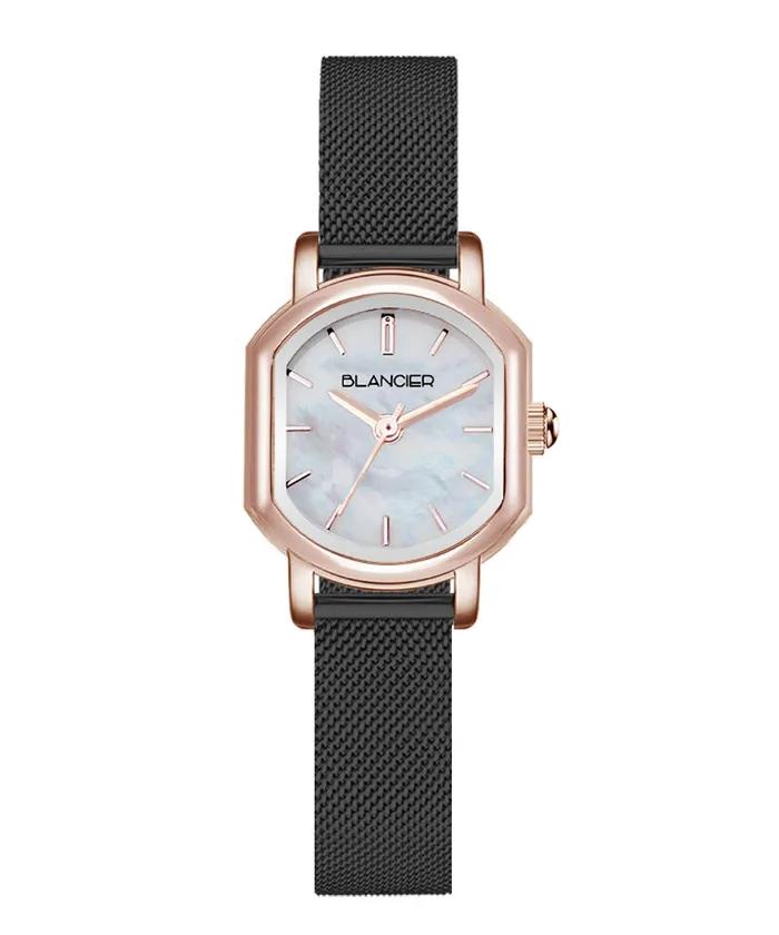 Ciel Mother-of-Pearl Rose Black Mesh BW20925L-RMBM Square Women's Metal Watch
