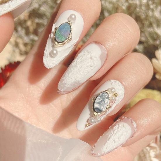 10Pcs/Set Nail Ornament Luxury 3D Effect Colorful Alloy Fritillary Symphony Nail Rhinestones for