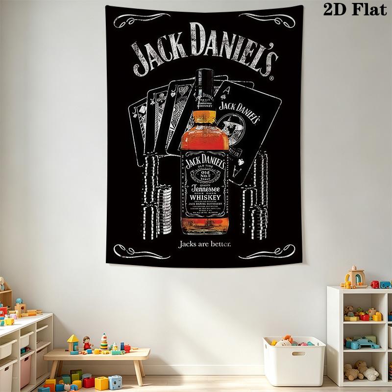 Jack Daniel'S Timeless Tennessee Whiskey Tapestry Fashion Print Wallmounted Christmas Gift Background Wall Hanging Cloth Soft