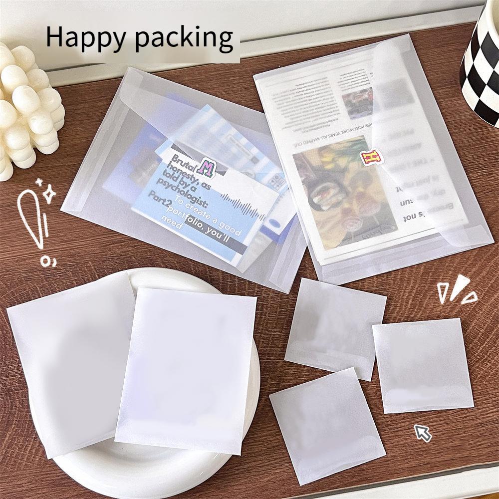 11PCS INS Translucent Storage Bags Envelope Packaging Bags Waterproof Dust-proof InsIdol Photo Cards Holder Protective Bags