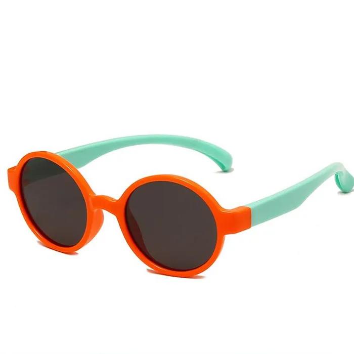 Classic Vintage Silicone Sunglasses Kids Cute Round AC Lens UV400 Shade Protective Glasses Boys Girls Outdoor Use Travel Sunglasses