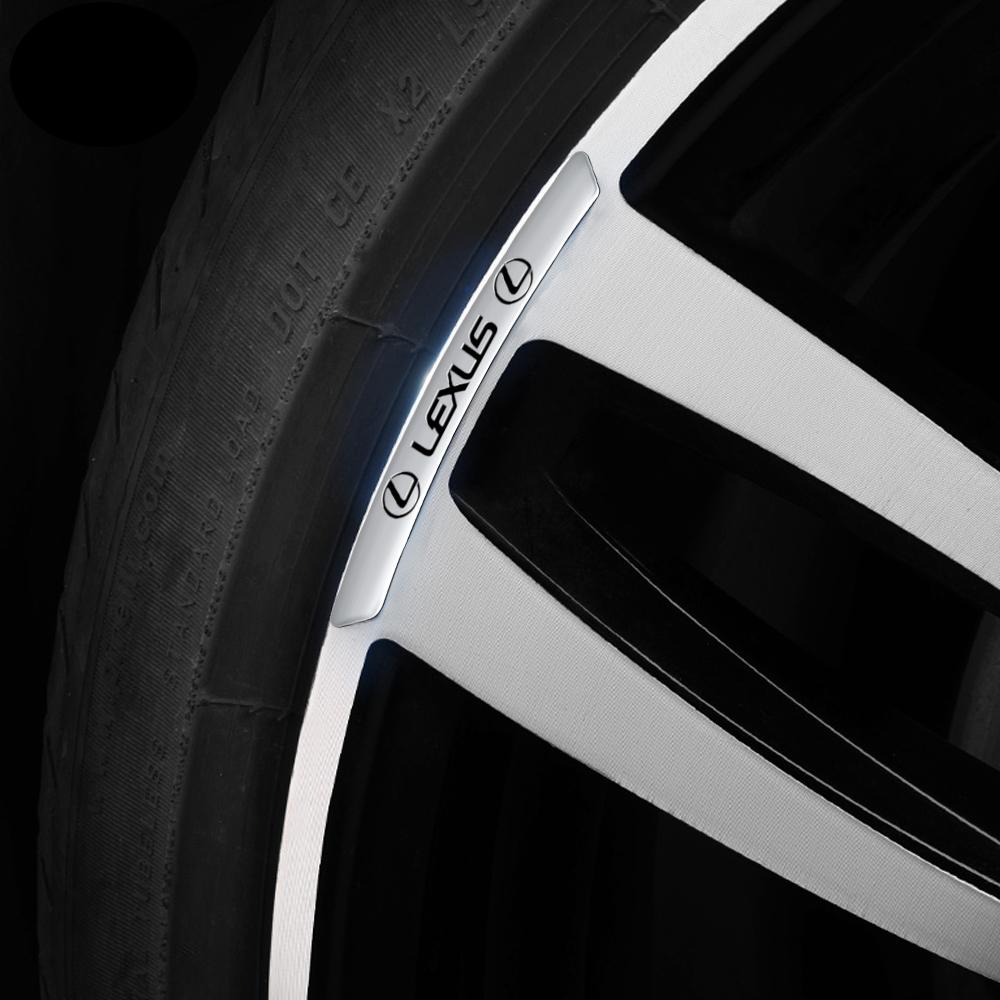 Car Accessories 4PCS Wheel Hub Cap Metal Logo Sticker For Lexus IS IS250 IS250C IS300 IS300C IS350 IS350C F SPORT RX GX LS
