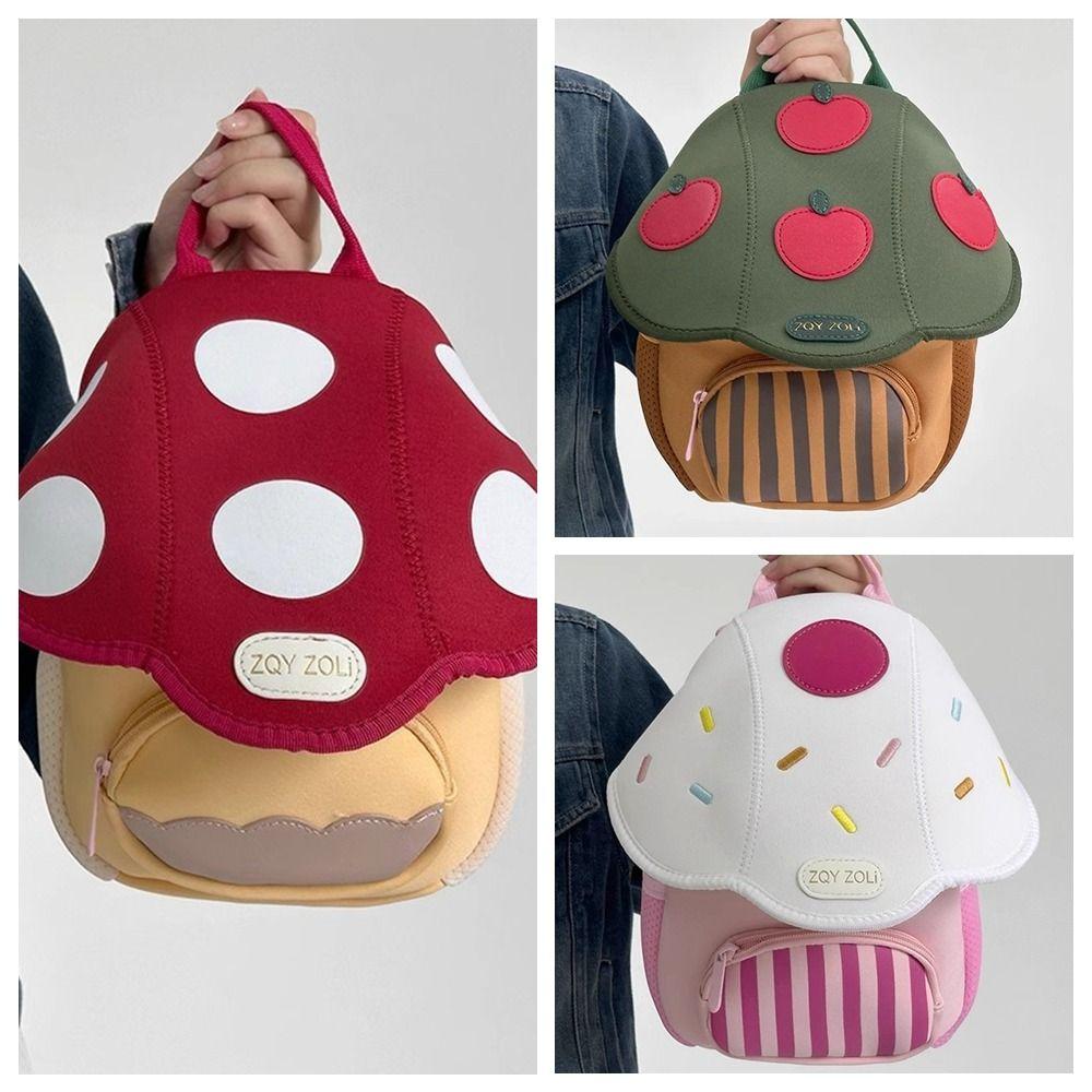 Double Shoulder Mushroom Backpack Large Capacity Student School Bag  Kids Gifts