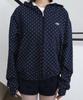 Parakeet Dot Drift Zip-Up Hoodie (Dark Navy)