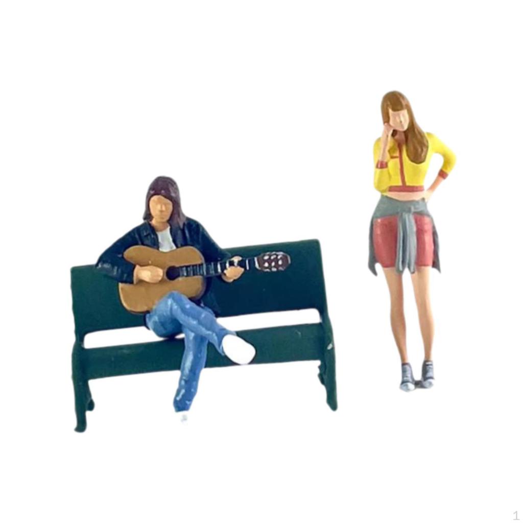 1/64 Resin Small Figures Character Doll Painted for Micro Landscape Building