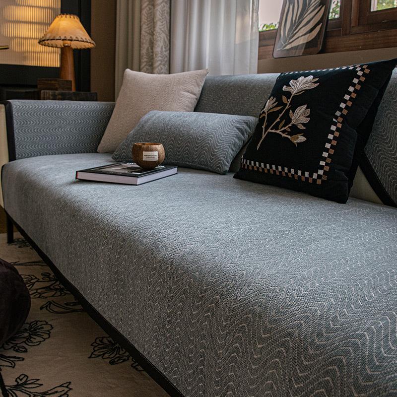 French Retro Sofa Cushion Universal In All Seasons  New Non-Slip Seat Cushion Advanced Sense Straight Row Sofa Seat Cushion Cover Cloth