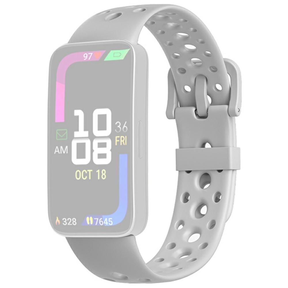 Breathable Silicone Strap for Huawei Band 10/9/8 Adjustable Watch Band with Pin Buckle