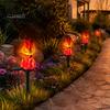 Automatic Dusk to Dawn Lights Solar Flame Garden Light, Waterproof LED Torch Light with Stake, Outdoor Path for Patio Bonfire Walkway Courtyard