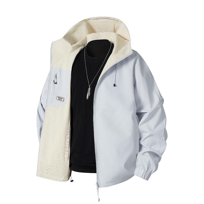 Men s Double-Sided Windbreaker: Casual Motorcycle Jacket for Teens & Couples S