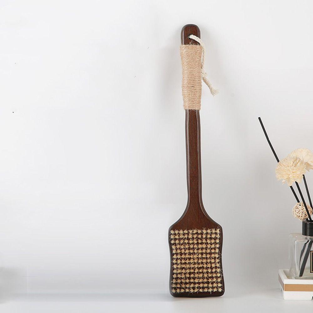 Ergonomic Massage Brush Wood Bath Exfoliating Brush Skin Care Long Handle Brush  Bathroom Tools