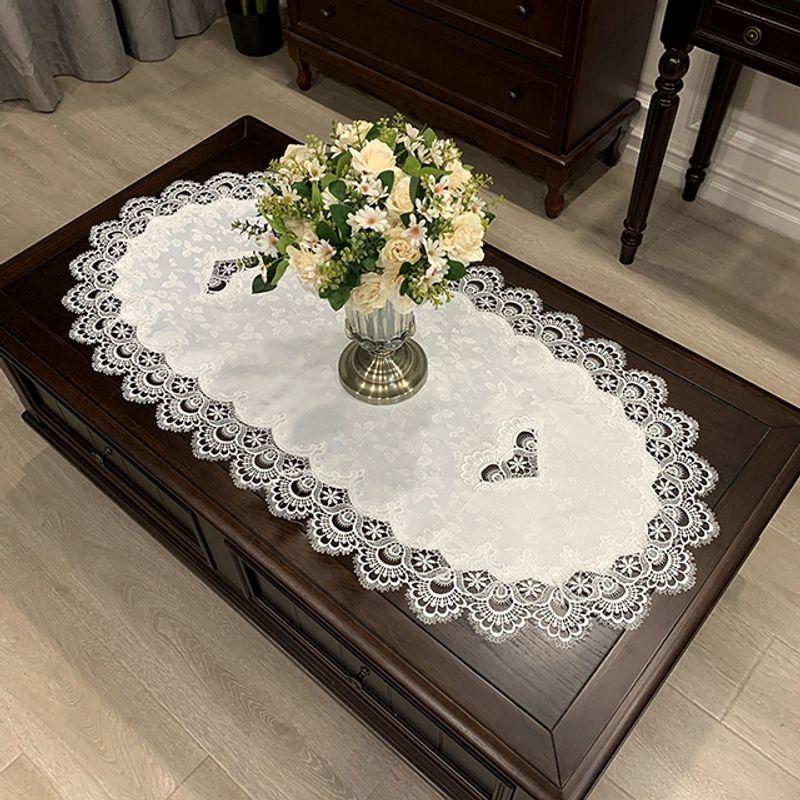 

Журнальный столик Скатерть Овальная Скандинавская Скатерть для чайного столика Американская Новокитайская Круглая Скатерть Ткань Кружево Подставка под стол Скатерть для стола L51 pure white Oval 40*90cm