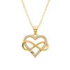 925 Sterling Silver Heart-Shaped Infinity Necklace - Women's European & American Fashion Clavicle Chain