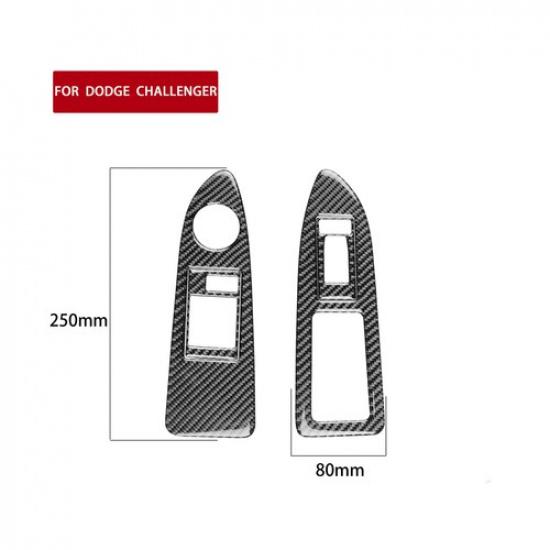 For Dodge Challenger 2008-2014 Carbon Fiber Interior Window Control Cover Trim