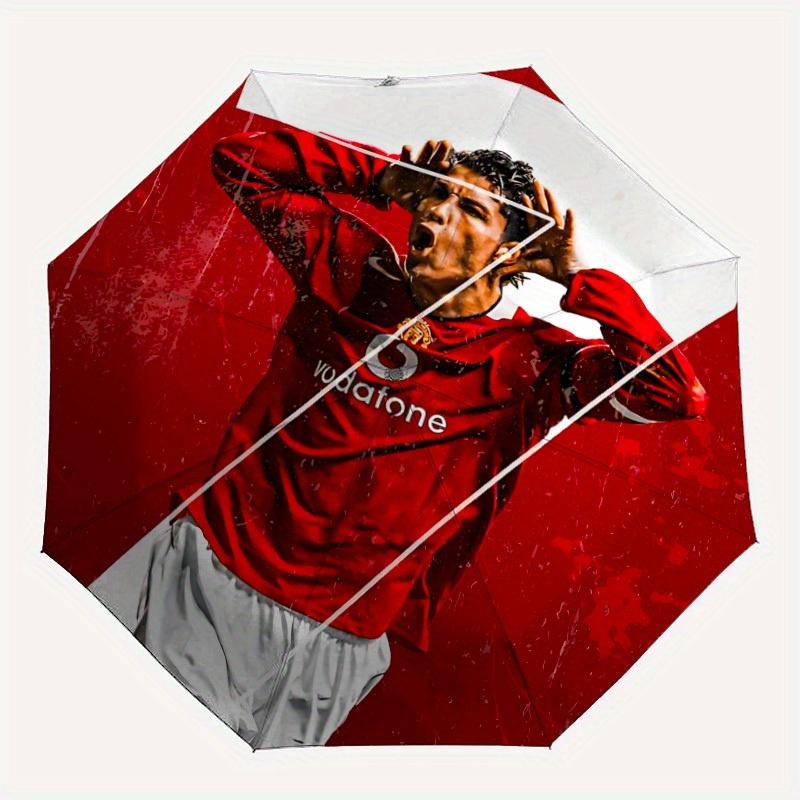 

1pc Cristiano Ronaldo Automatic Folding Umbrella, 8 Ribs for All-Season Use, Portable for Travel & Outdoor Activities086