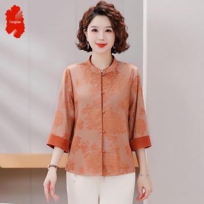 Elegant New Chinese Style Summer Top & Set for Middle-aged Women