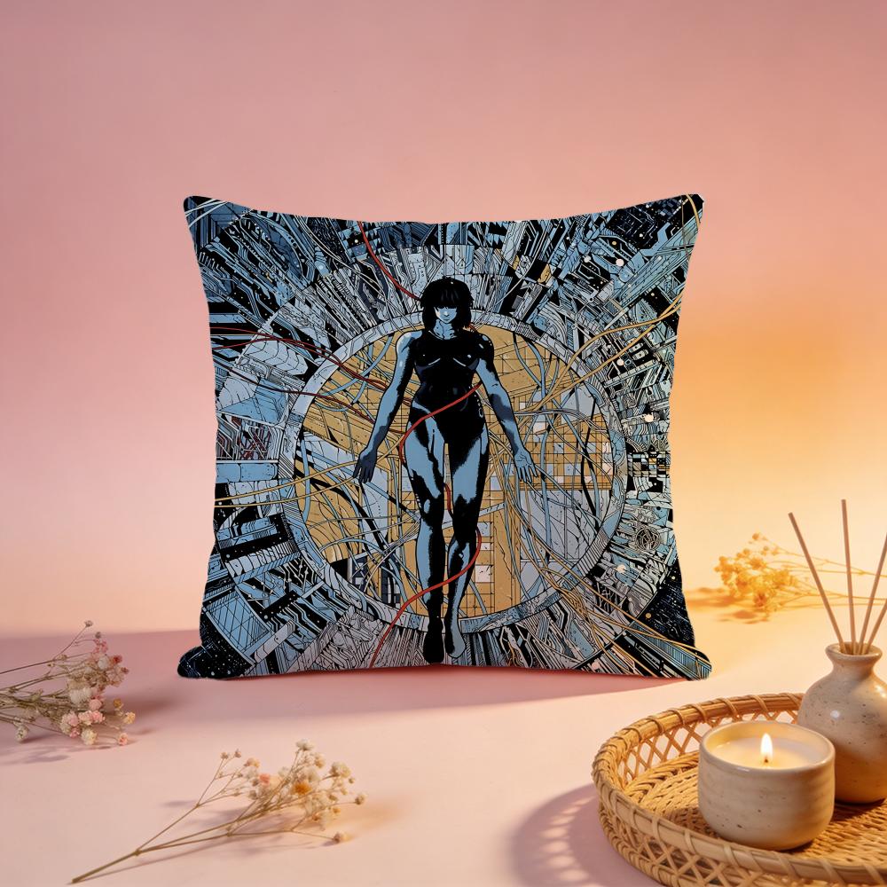 Fashion GGhost in the Shellful Cushion Cover Comfortable Durable Pillow Cover MultiScene for Home Office Car Sofa